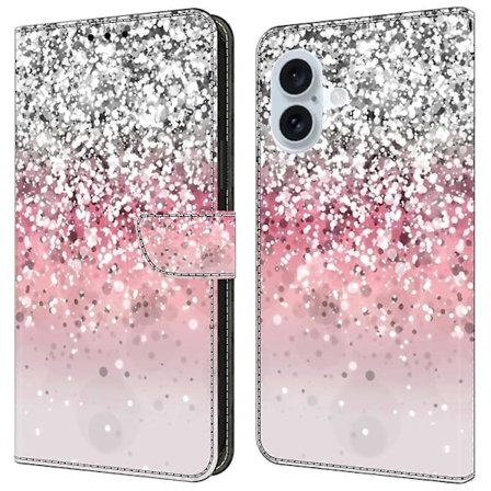 For iPhone 16 Wallet Case Magnetisk Lås 3D Mønster Læder Telefon Cover