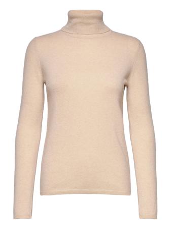 Polana Cashmere Knit Høyhalset Pologenser Beige Andiata