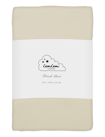 Cam Cam Copenhagen Sheet, Fitted, 70X140X15Cm - Gots - Cream - 70X 140X 15CM