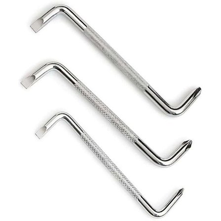 3-osainen offset-ruuvimeisselisarja, jossa on litteäpäinen ruuvimeisseli ja magneettinen ruuvimeisseli, Z-tyyppinen Phillips-ruuvimeisseli