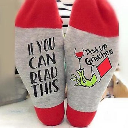 Hvis du kan lese dette - The Grinch morsomme julesokker Xmas Unisex Novelty Calf Sock( )