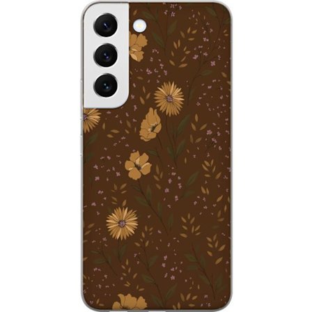 Kompatibelt Mobildeksel til Samsung Samsung Galaxy S22 5G Brun blomster retro blomstermønster blomstrete design 70-tallets vintage-stil mønster bohe