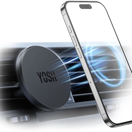 Magnetisk telefonholder til bilventil N55 magneter Passer til MagSafe-etuier, intet metalplade nødvendig