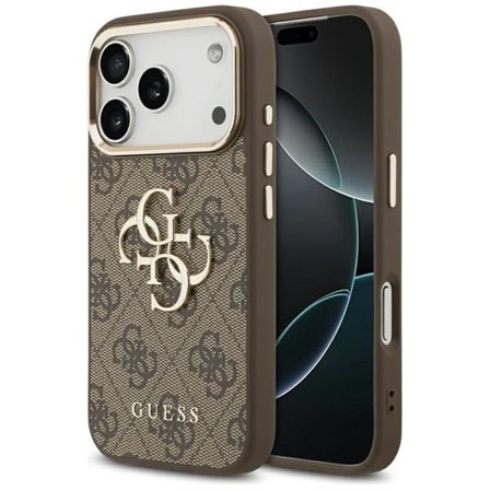 Guess 4G Big 4G Classic Logo Case for iPhone 17 Pro - ruskea ja kultainen