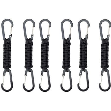 6-delad fallskärmslina nyckelkedjeklämma, repklämma med ch