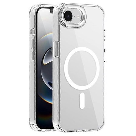Kompatibel til iPhone 16e Cover TPU+PC Transparent Magnetisk Telefon Cover