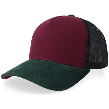 Equip - Röd trucker Keps - Burgundy Canvas/Forest Suede A-frame Trucker @ Hatstore