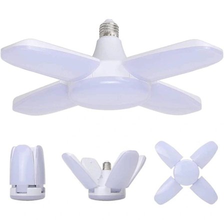 60W LED-garagebelysning, E27 6000 Lumen Säkerhetstaklampa, Deformerbar Verkstadslampa Med 4 Justerbara Paneler, Superljust Dagsljus För Garage, Lager.