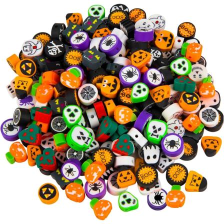 200 kpl Halloween-polymeerisavihelmiä, Sekalaiset Heishi-välihelmiä Tarvikkeet Naisille Tytöille DIY Rannekoru Korvakorut Kaulakoru J