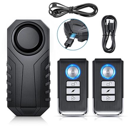 Ny Cykelalarm Type-C Genopladelig 113dB Cykelalarmsystem Horn IP65 Vandafvisende 7 Niveauer Følsomhed 3 Lydstyrkejusteringer 1 Set Bike Alarm B-2