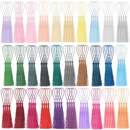 Bokmärkes Tofsar 120 st - Silkeslena tofsar för bokmärken och smycken