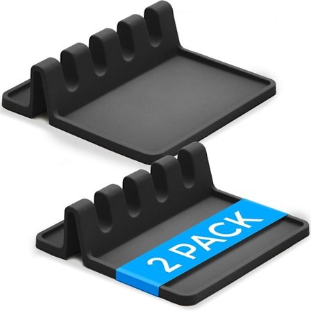 Kauhanpidike keittiöön, 2 kpl - Kauhanpidike keittiöön valutusominaisuudella - Lämmönkestävä keittiövälineiden pidike, BPA-vapaa - Välineet lastojen 