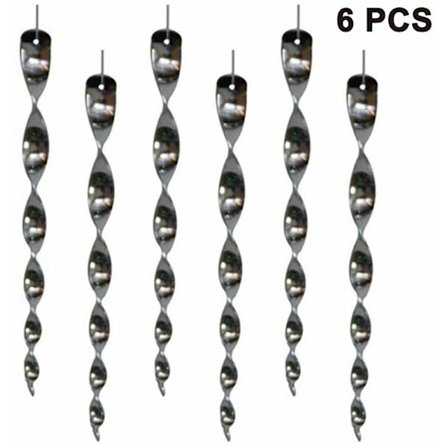 Sett med 6 fuglekontroll Reflekterende vindspiral for fuglekontroll fugleskrekk og for dekorasjon for balkong og hage
