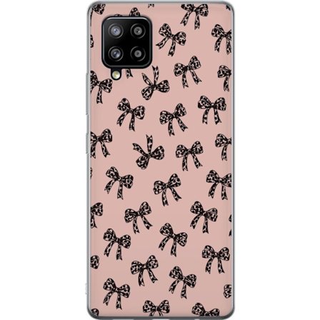 Kompatibelt Mobildeksel til Samsung Galaxy A42 5G Rosetter leopardmønstrede sløyfer rosa bakgrunn mote jenter søt mønster retrostil dekor tapet design