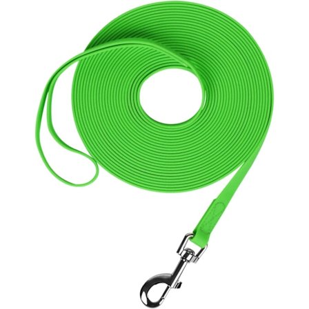 Vanntett lang line, slitesterk hundetreningsline, flott for utendørs fotturer, trening, hage, strand og svømming (grønn, 10 fot)