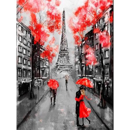 Full 5d Diy Diamond Painting Cross Stitch Street Tower Rhineston Som På Bilden 1 25x35cm