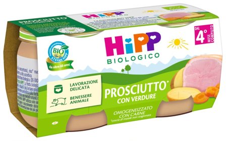 Hipp Bio Omogeneizzato Prosciutto con Verdure 2 Pezzi da 80 g