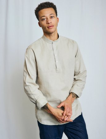 Bruun & Stengade Bs Crawford Casual Modern Fit Shirt - Beige - XL