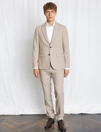 Bruun & Stengade Bs Rapallo Classic Fit Suit Pants - Beige - 56