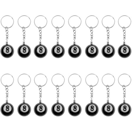 16 kpl biljardipallo avaimenperä snooker pöytäpallo avaimenperä onnenlahja NO.8 avaimenperä 25 mm