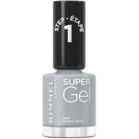 Super Gel neglelak - RIMMEL - Regnfulde dage - Professionelt resultat - Langtidsholdbar - Tørrer som lak