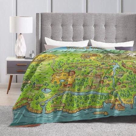 Stardew Valley Karta Super Mjuk Varm Micro Fleece Flanell Filt Soffa -x13 60x50in 150x125cm