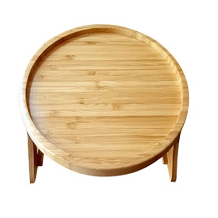 Sofaklipsbakke, bærbar bord, sofaarmbakke, naturlig bambus armlænsbakke, klipsbakke til spisning og drikke