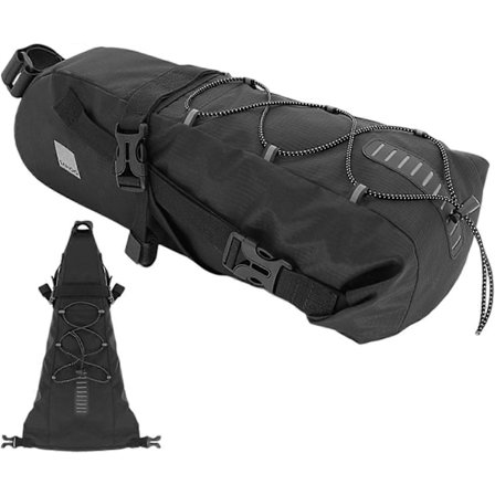 Cykel Sædetaske Landevejscykel Sædepakke 11L Under Sæde Cykel Bagtasker med Reflekterende Striber til Mountainbike Landevejscykler Sort