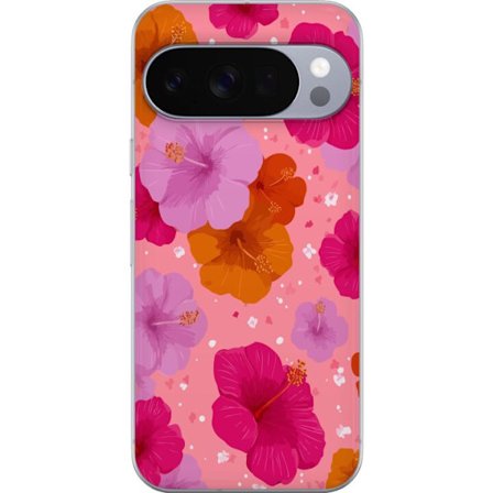 Yhteensopiva Puhelinkuori Google Pixel 10 Pro Punainen Hibiscus Trooppinen Kukka Kuviointi