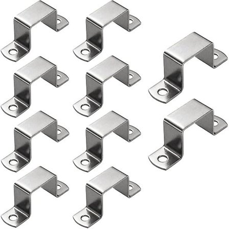 10 stk 40*40mm Kvadratiske rektangulære rørklemmer, Rustfritt stål kvadratisk rørklemme, U-formet rørklemme, Hest rør sadelklemme