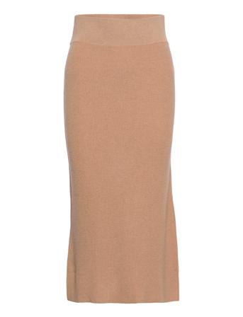 Edmee Knit Skirt Knälång Kjol Beige Andiata