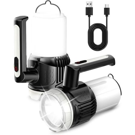 Campinglampa Uppladdningsbar 1500 Lumen LED Campinglampa Snabb Direktladdning 6 Lägen Campingficklampa Vattentät Utomhus