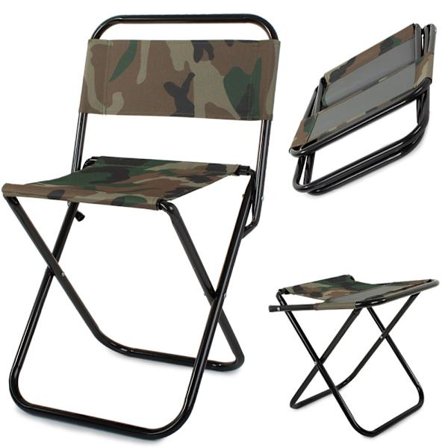 Hopfällbar Jaktstol - Pall med Ryggstöd