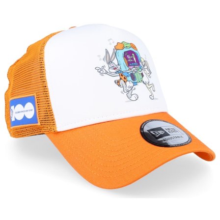 New Era - Orange trucker Keps - Looney Tunes Flinstones White/Orange Foam Trucker @ Hatstore