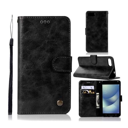 Asus Zenfone 4 Max 5.2 (ZC520KL) retro PU læder flip etui - Sort Black