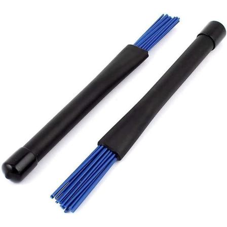 Trommebørste Nylon Udtrækkelig Jazz 30 Cm Par Sort Blå Stick