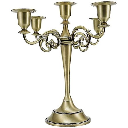 Metall Ljusstake 5-armad Vintage Ljusstake Klassisk Bord