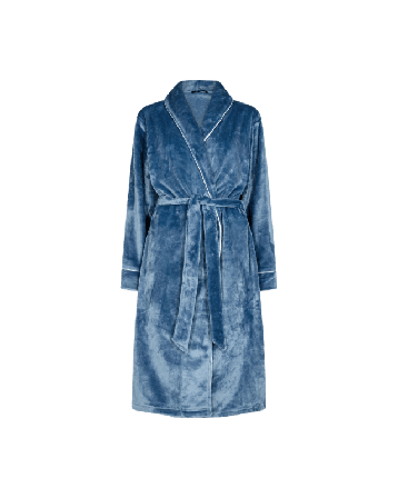 Decoy Lång Morgonrock | 100% Polyester Blå Morgonrockar Dam XS