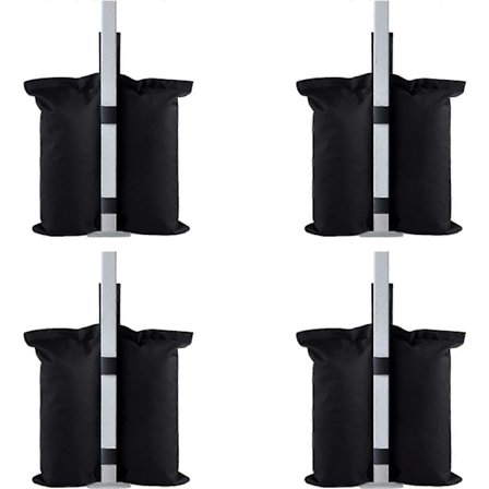 Sæt med 4|2 Sandsække til Pavillon 800D Kraftig Dobbeltsyede Sandsække Vægte til Pop up Canopy Telt, Terrasse Parasol, Have G