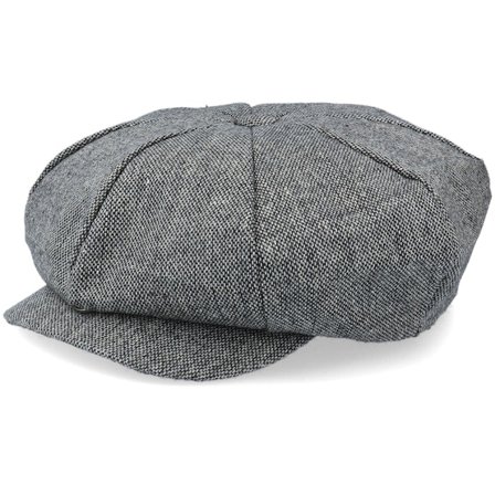 Jaxon & James - Grau Flatcap Cap - Marl Tweed Big Apple Black Flat Cap @ Hatstore