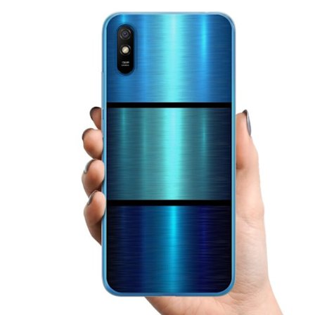 Yhteensopiva Puhelinkuori Xiaomi Redmi 9A Sininen Metalliset Rajat