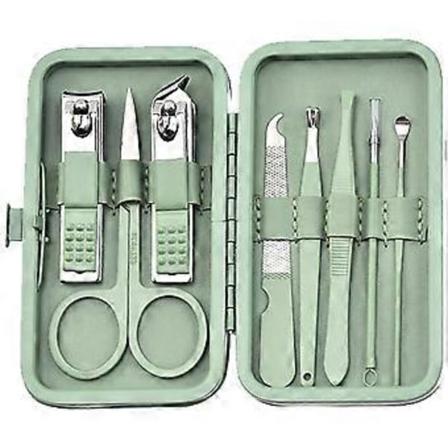 Manikyyrisetti, Matkustuskynsisakset, Hoito- ja Pedikyyriv lineet, Ruostumattomasta Ter ksest Valmistettu Hoitosetti, 8 Osainen Setti