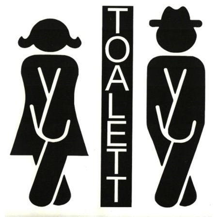 Väggdekor/Väggord - Toalett symbol