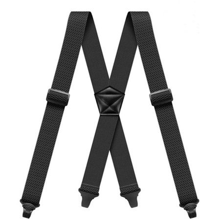 Herre Airport Heavy Duty Arbejdsbukser med 4 cm brede X-formede stropper med 4 plastikspænder og justerbar elastisk linning