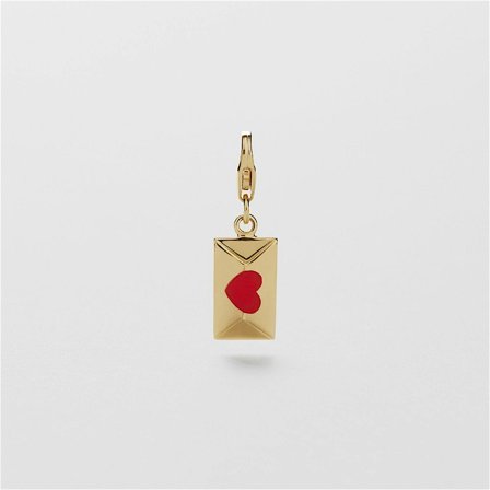 Heart Letter Charm - 24K GULDPLÄTERAT STERLING SILVER - Safira