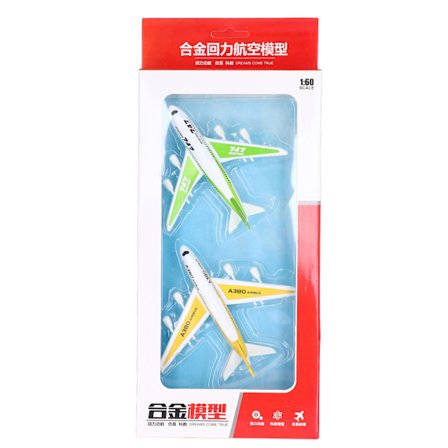 1:60 2 stk. Legetøjsfly i metal - Biler, der kan trækkes tilbage - Type A