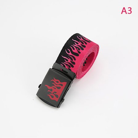 Hip Hop Fashion Herre Canvas Bælte Personlig Casual Flame Bel