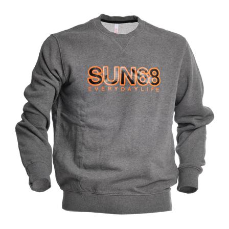 Sun68, Round Neck Sweatshirt Szary, Mężczyzna, Rozmiar: S