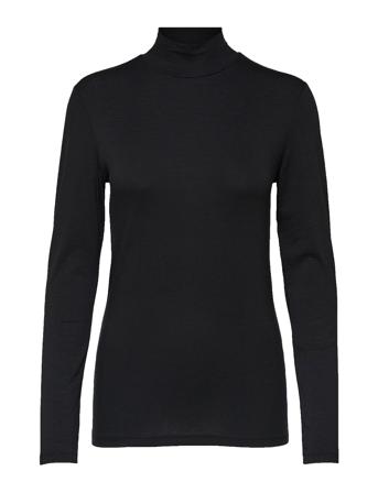 Slfmandy Ls High Neck B T-shirts & Tops Long-sleeved Svart Selected Femme*Betinget Tilbud