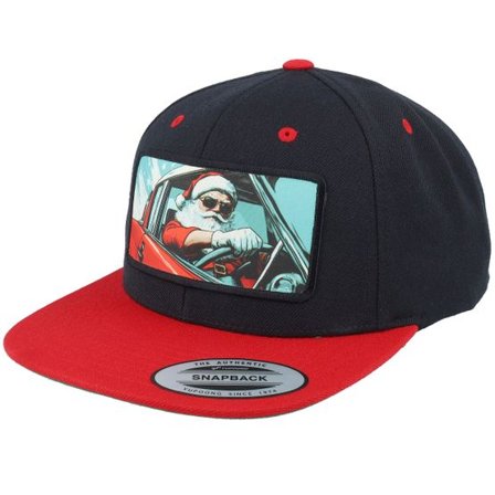 Ho-Ho-Hats - Svart snapback Keps - Santa Claus Going For A Ride Black/Red Snapback @ Hatstore